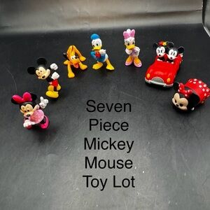 Disney Lot Of 7 Mini Figures Mickey & Minnie Mouse, Daisy & Donald Duck & Pluto